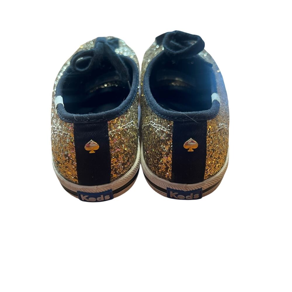 Kate Spade x Keds Champion Gold Glitter Sneakers Black Trim | Size 7 - Picture 5 of 10